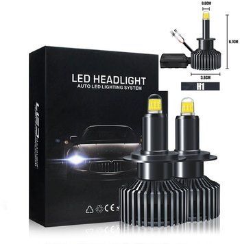 LED лампы в линзу "F3-3D 360&deg;" H1 цоколь (50Вт, 6500К, 9-32v, LASER CHIP 10000LM)