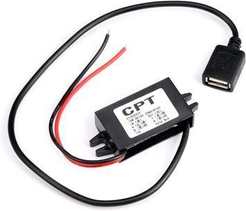 Перетворювач напруги "CPT 2A" 12В - 5В на 1 USB струм 3А (прихована проводка)