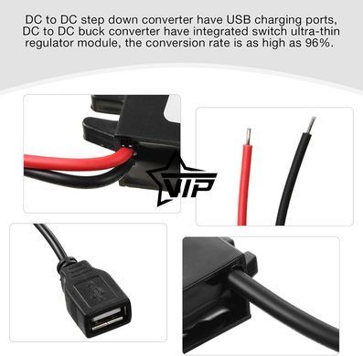 Преобразователь напряжения "CPT 2A" 12В - 5В на 1 USB ток 3А (скрытая проводка)