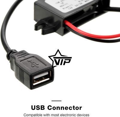 Преобразователь напряжения "CPT 2A" 12В - 5В на 1 USB ток 3А (скрытая проводка)