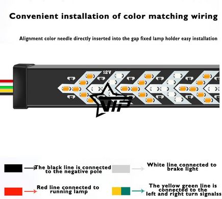 Динамическая подсветка с бегущими поворотниками "TRUCK 612 LED" (12-24V, стоп, повороты, длина 200см)