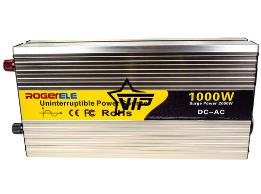 Інвертор 12V-220 "ROGER 2000W" із зарядним пристроєм (функція UPS, Чиста синусоїда, 2000Вт)