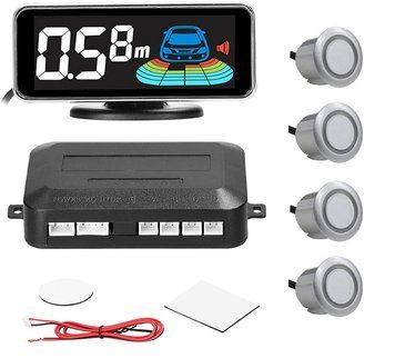 Парктроник Parking NY606 LCD для заднего бампера (4 сенсора, серые, голосовые подсказки)