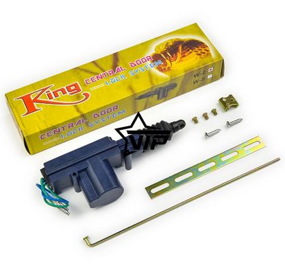 Двухпроводный привод центрального замка King W-2 (12v, 4кг, поворотный шток)