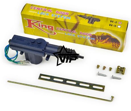 Двухпроводный привод центрального замка King W-2 (12v, 4кг, поворотный шток)