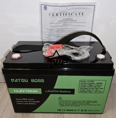 Акумулятор DATOUBOSS 12V 100Ah LiFePO4 (100A BMS, 8000 циклів, для інвертора)