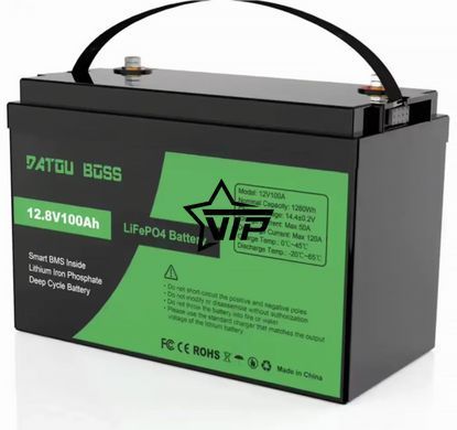 Акумулятор DATOUBOSS 12V 100Ah LiFePO4 (100A BMS, 8000 циклів, для інвертора)