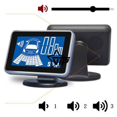 Парктроник Parking NY2309 LCD для заднего бампера (4 сенсора, черные, голосовые подсказки)