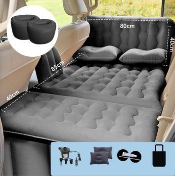 Автомобильный надувной матрас на заднее сиденье " BLACK Bed Car V3" с компрессором (165х80х45см)
