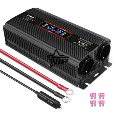 Інвертор 12V-220 "LVYUAN 3000W MOD", перетворювач напруги 12V-220V (Мод Сінусоїда, 3000Вт, LCD)