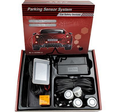 Парктроник Parking NY2309 LCD для заднего бампера (4 сенсора, серые, голосовые подсказки)