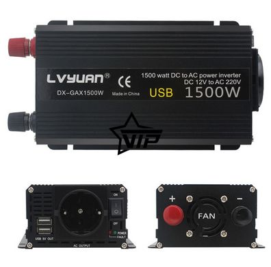 Инвертор 12V-220 "LVYUAN 1500W MOD", преобразователь напряжения 12V-220V (Модифицированная Синусоида, 1500Вт)