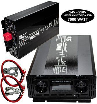 Инвертор 24V-220 "KAIX 7000W SIN", преобразователь напряжения 24V-220V (Чистая Синусоида, 7000Вт)