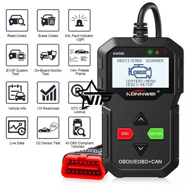 АВТОСКАНЕР KONNWEI KW590 для диагностики автомобиля (OBD II / EOBD+CAN)