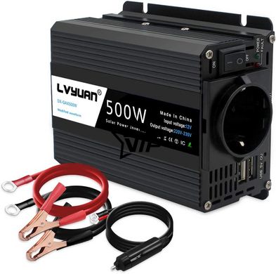 Инвертор 12V-220 "LVYUAN 500W MOD", преобразователь напряжения 12V-220V (Модифицированная Синусоида, 500Вт)