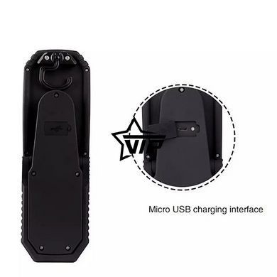 Ліхтарик LED з магнітом і гачком (АКБ, USB зарядка, 2 режими, IP67)