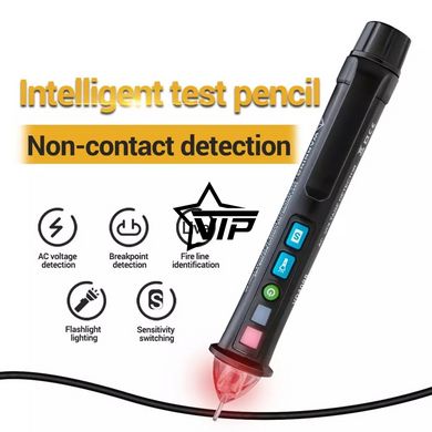 Бесконтактный индикатор, детектор напряжения ANENG VD409B (AC 50/60Hz 12-1000В, световая, звуковая индикация)