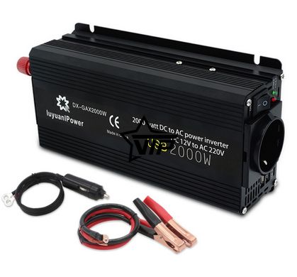 Інвертор 12V-220 "LVYUAN 2000W MOD", перетворювач напруги 12V-220V (Модифікована Сінусоїда, 2000Вт)