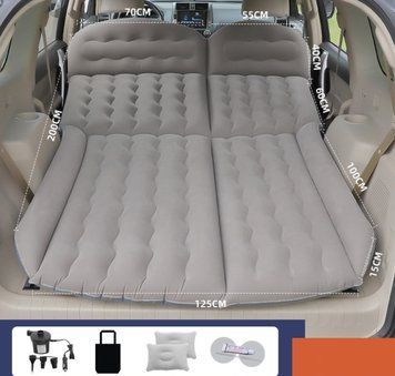 Автомобильный надувной матрас на заднее сиденье " GRAY Bed Car BIG" с компрессором (200х125х25см)