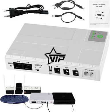 Повербанк для роутерів, камер "DC1036P UPS 10400 mAh" (Вихід 5, 9, 12В, USB, POE)