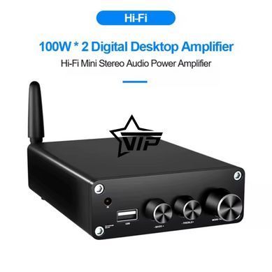 HiFi цифровой усилитель звука VTF - AC05 + блок питания 24V, Bluetooth 5.3, USB, AUX, 2x100W