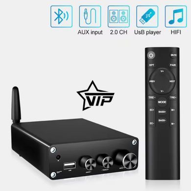 HiFi цифровой усилитель звука VTF - AC05 + блок питания 24V, Bluetooth 5.3, USB, AUX, 2x100W