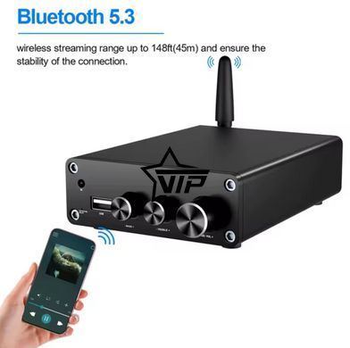 HiFi цифровой усилитель звука VTF - AC05 + блок питания 24V, Bluetooth 5.3, USB, AUX, 2x100W