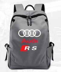 Рюкзак "AUDI RS", рюкзак з логотипом автомобіля АУДІ (Сірий)