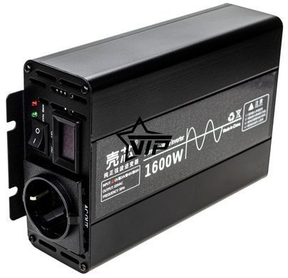 Інвертор 12V-220 "KAIX 1600W SIN", перетворювач напруги 12V-220V (Чиста Сінусоїда, 1600Вт)