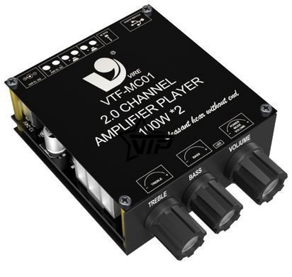 HiFi цифровой усилитель звука VTF - MC01 (Bluetooth 5.3, USB, AUX, 2x100W)