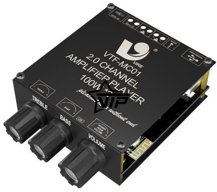 HiFi цифровой усилитель звука VTF - MC01 (Bluetooth 5.3, USB, AUX, 2x100W)