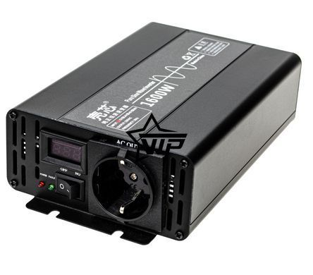 Інвертор 12V-220 "KAIX 1600W SIN", перетворювач напруги 12V-220V (Чиста Сінусоїда, 1600Вт)