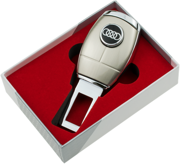 Заглушка - переходник ремня безопасности "AUDI STUB-H101" (Авиационная сталь, хром декор)