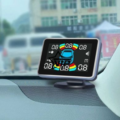 Парктроник Parking NY8089 LCD для переднего и заднего бампера (8 сенсоров, серебристые, голосовые подсказки)