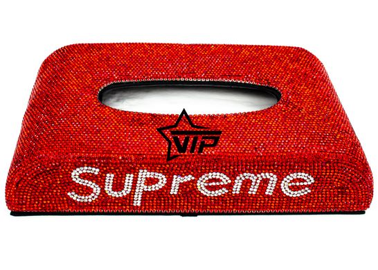 Серветниця Supreme RED для автомобіля, офісу (будинку) зі стразами