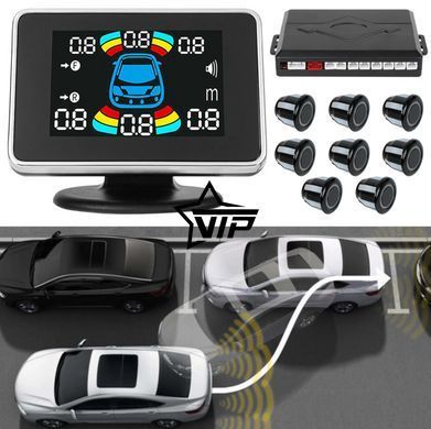 Парктроник Parking NY8089 LCD для переднего и заднего бампера (8 сенсоров, черные, голосовые подсказки)