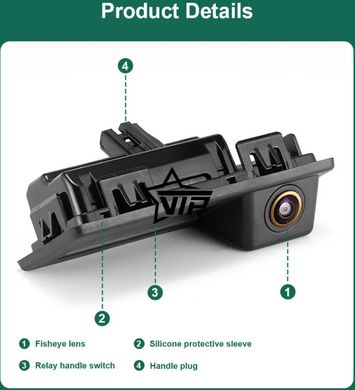 Камера "GreenYi-AHD8032 VW, Audi, Skoda" FULL HD штатна в ручку багажника з кнопкою (175 °, 1920 * 1080)