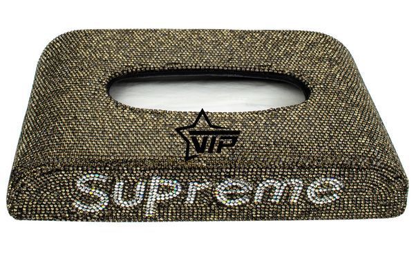 Серветниця Supreme GOLD для автомобіля, офісу (будинку) зі стразами