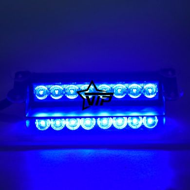 Светодиодный стробоскоп СИНИЙ на лобовое стекло "WINDOW STROBE 8LED", проблесковый маячок салон авто.