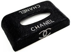 Серветниця CHANEL BLACK для автомобіля, офісу (будинку) зі стразами