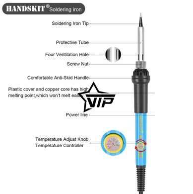 Паяльный набор HandSkit 60W, паяльник 60W с регулируемой t (PROFI серия, Кейс)