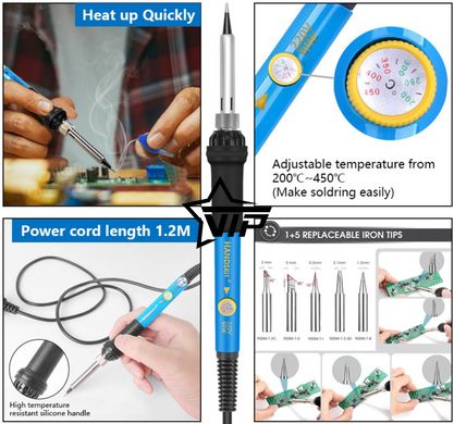 Паяльный набор HandSkit 60W, паяльник 60W с регулируемой t (PROFI серия, Кейс)