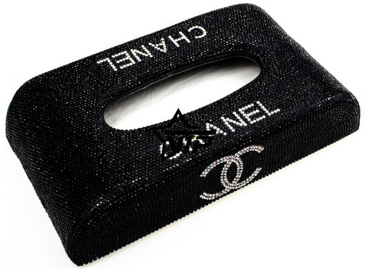 Салфетница CHANEL BLACK для автомобиля, офиса (дома) со стразами