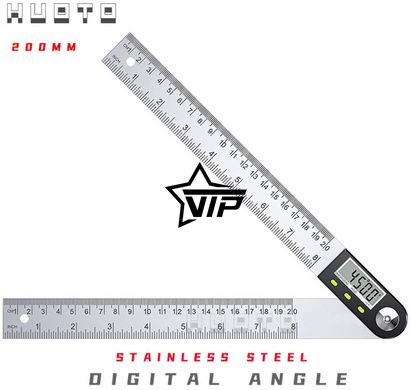 Електронний цифровий кутомір-лінійка "TL454-200" (транспортир, малка, 0-360 °)