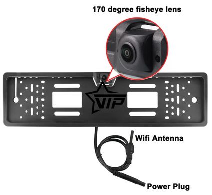 Камера в рамці номерного знака бездротова 5G WiFi "FISHEYE DX820" для iPhone та Android (165°, 1280*720)