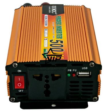 Инвертор 12V-220 "UKC 500W", преобразователь напряжения 12V-220V (1USB, 1 розетка, мощность 500Вт)