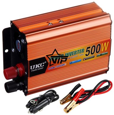 Инвертор 12V-220 "UKC 500W", преобразователь напряжения 12V-220V (1USB, 1 розетка, мощность 500Вт)