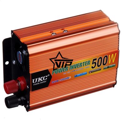 Инвертор 12V-220 "UKC 500W", преобразователь напряжения 12V-220V (1USB, 1 розетка, мощность 500Вт)