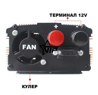 Інвертор 12V-220 "UKC 500W", перетворювач напруги 12V-220V (1USB, 1 розетка, потужність 500Вт)