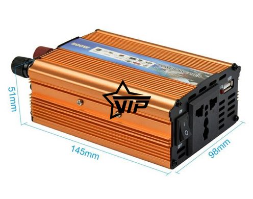 Инвертор 12V-220 "UKC 500W", преобразователь напряжения 12V-220V (1USB, 1 розетка, мощность 500Вт)